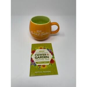Disney Epcot Flower and Garden 2022 Orange Bird Mug with Festival Booklet NEW
